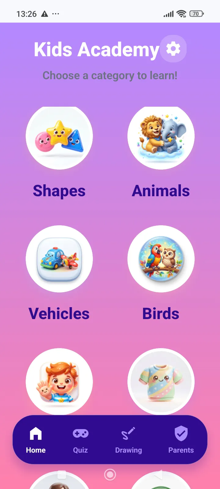Kids learning app gallery image