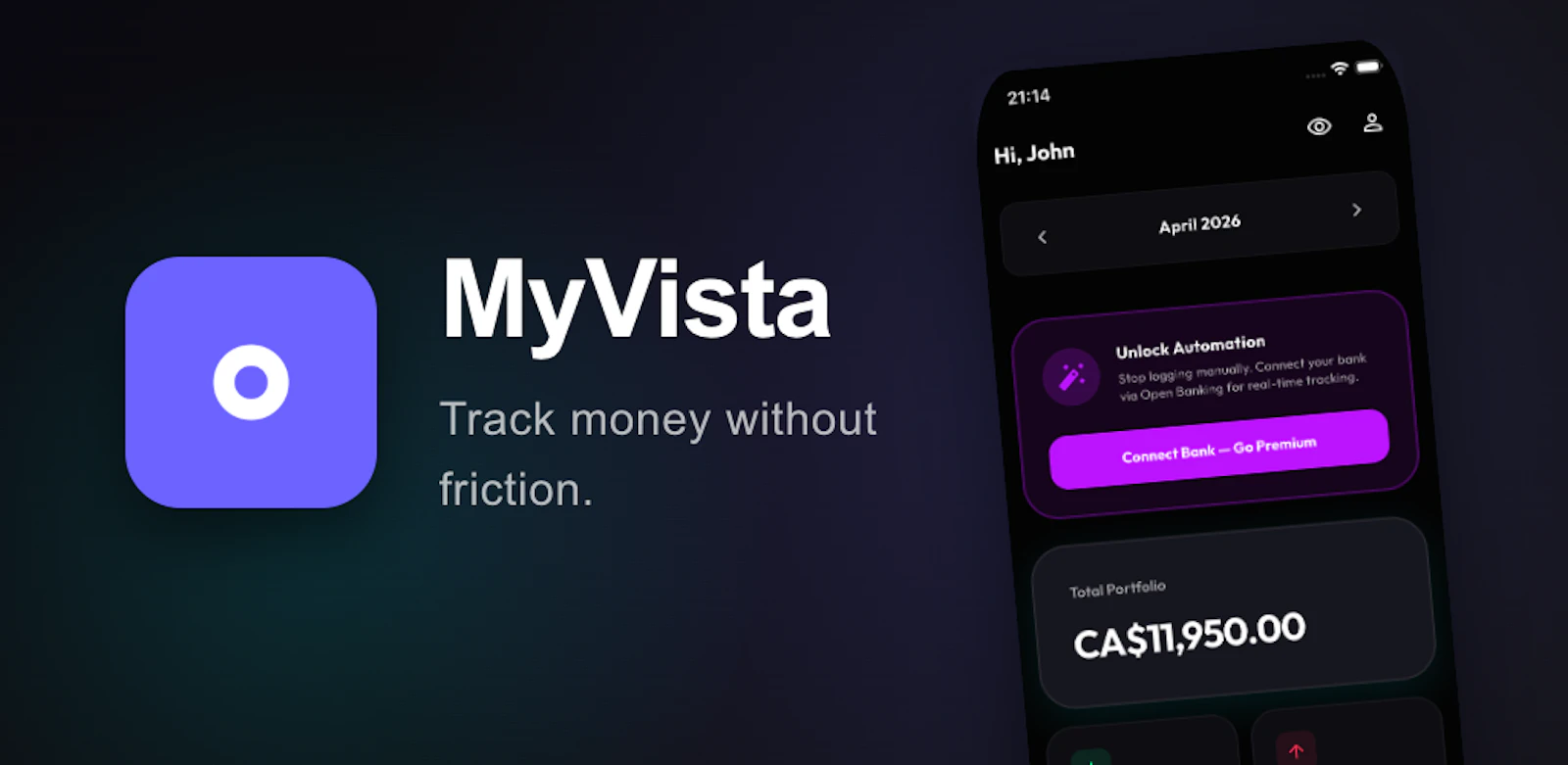 MyVista: Automated Finance Tracker screenshot 1