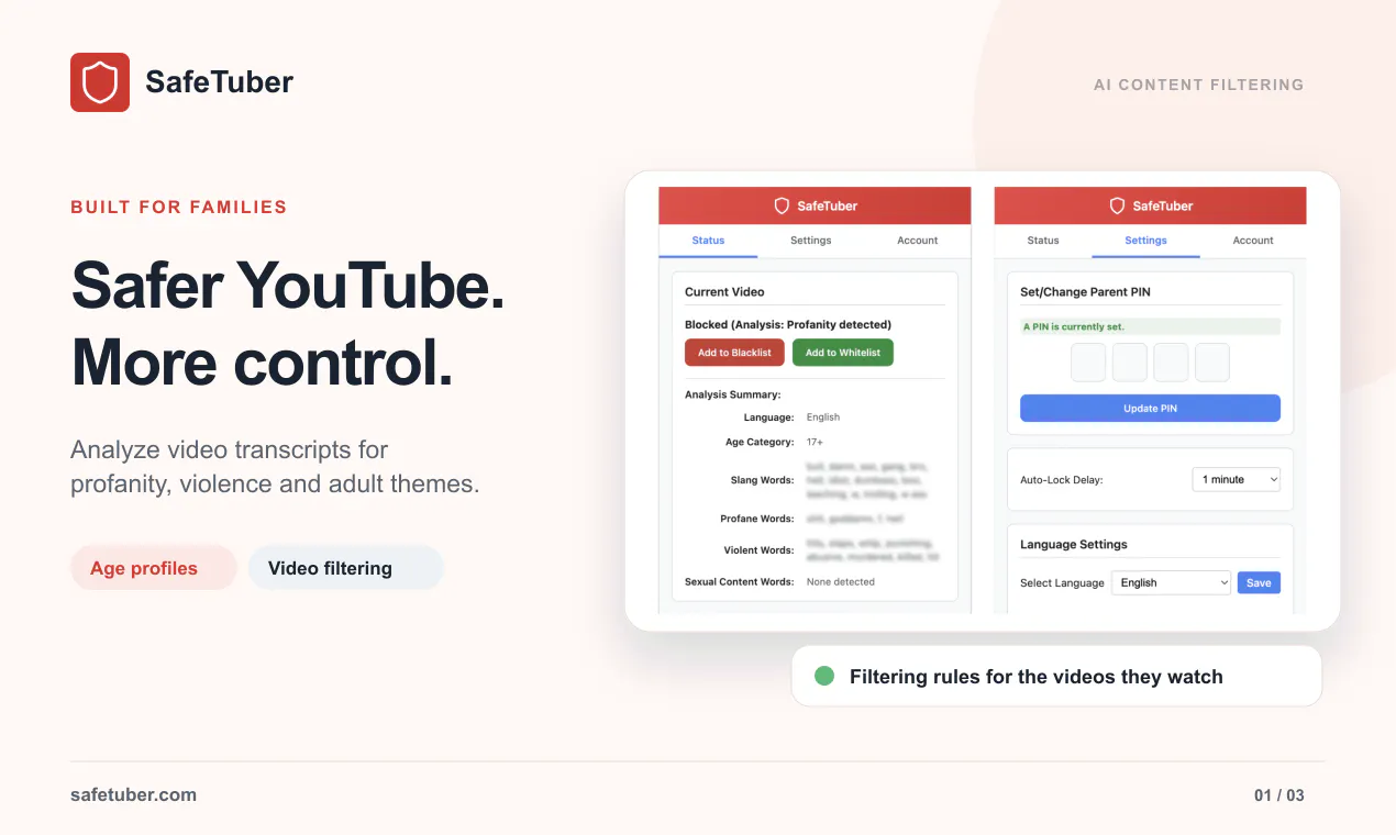 SafeTuber – YouTube Content Filter gallery image