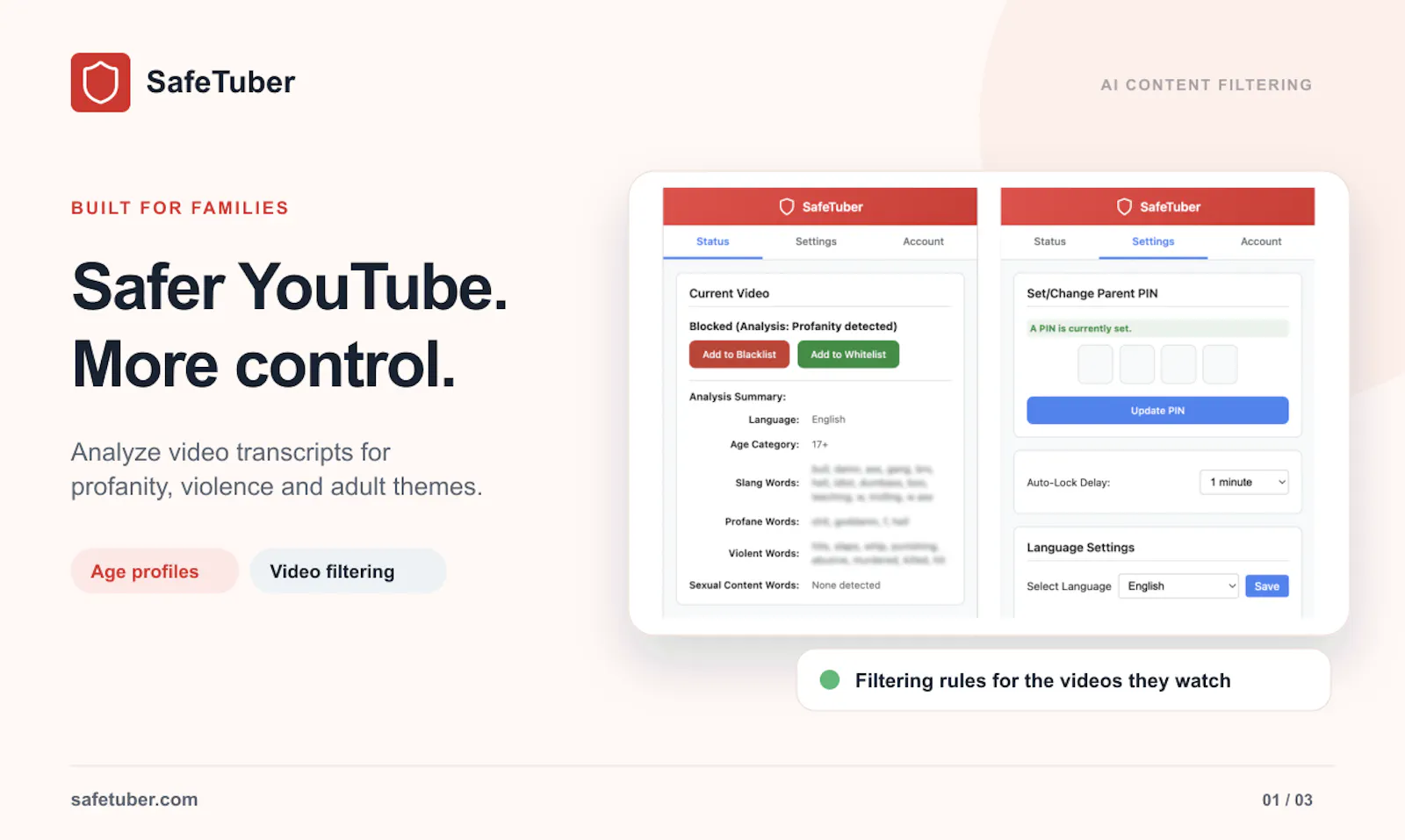 SafeTuber – YouTube Content Filter screenshot 3