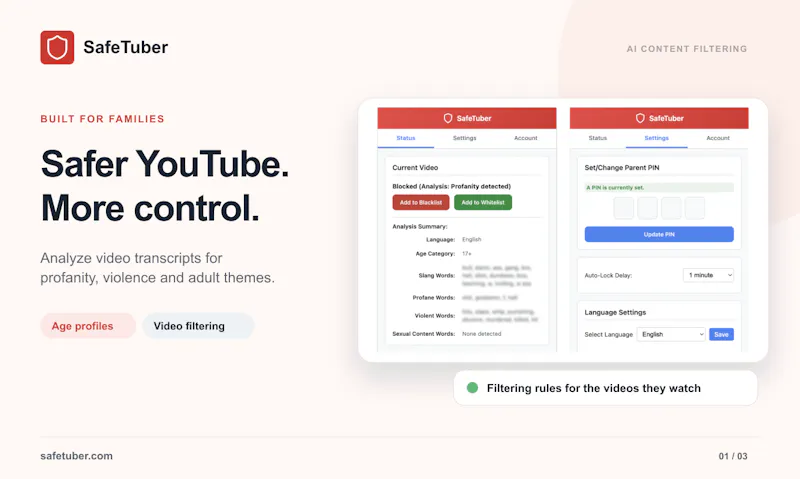 SafeTuber – YouTube Content Filter screenshot 3