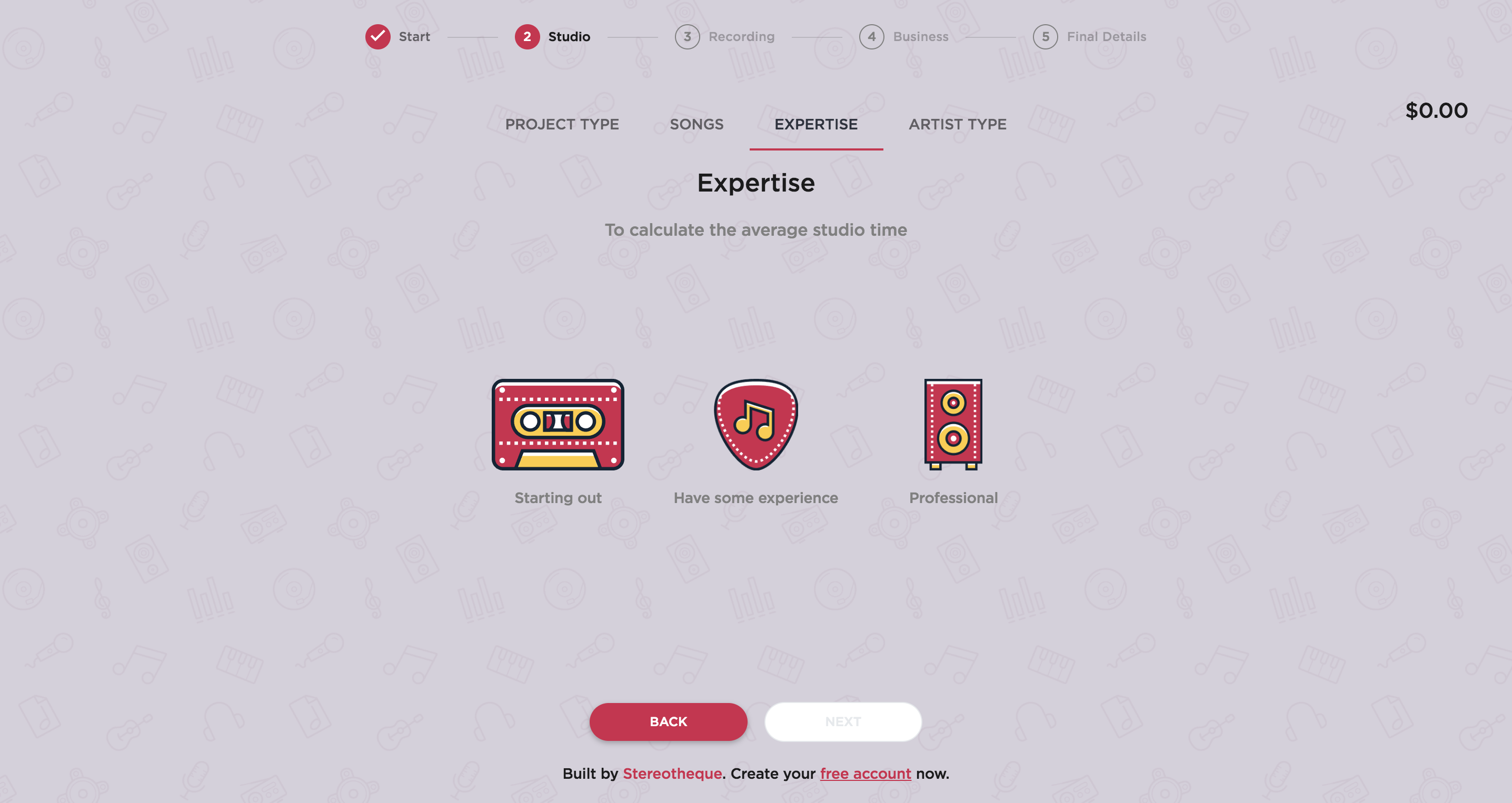 Music Project Budget Calculator gallery image