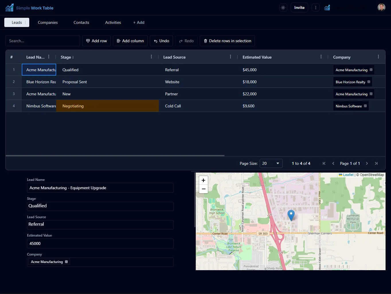 SimpleWorkTable.com [ lead tracker/CRM ] gallery image