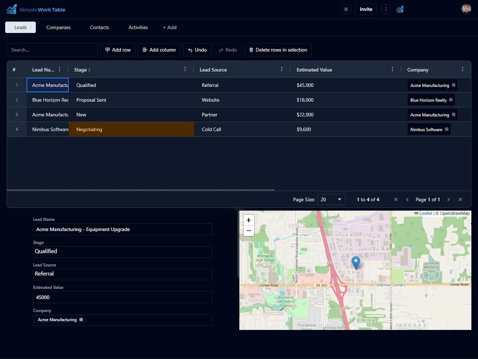 SimpleWorkTable.com [ lead tracker/CRM ] screenshot 1
