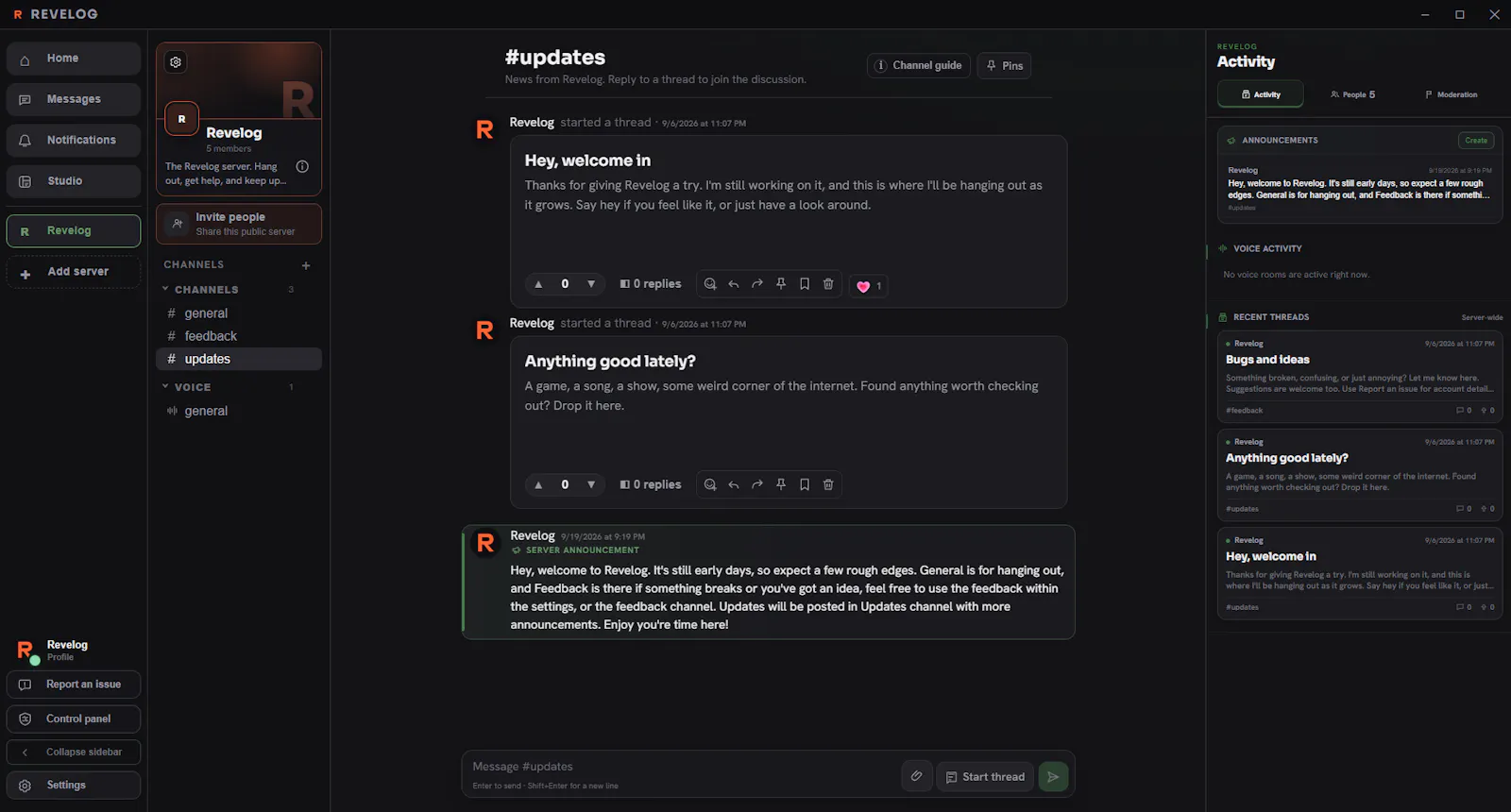 Revelog screenshot 2