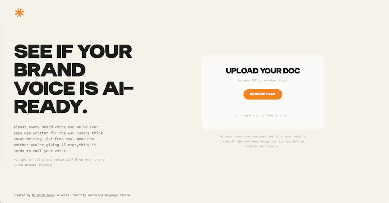 Free AI brand voice readiness tool screenshot 1