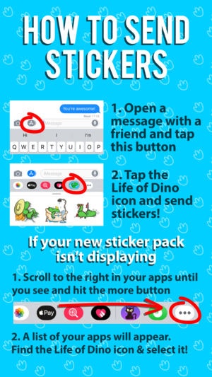 Life of Dino Stickers for iMessage gallery image