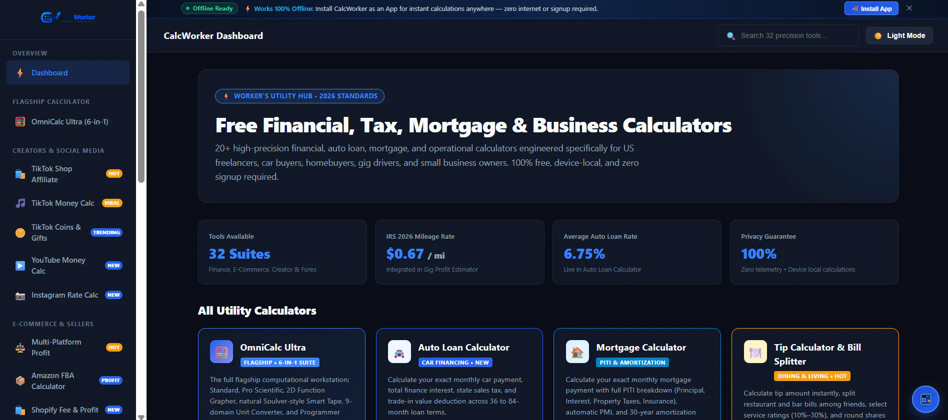 CalcWorker screenshot