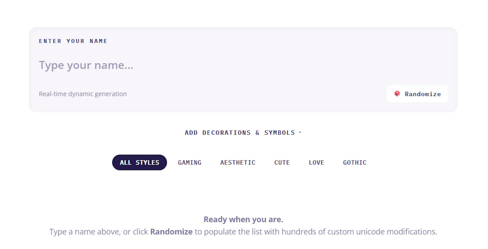 Nickname Generator screenshot 1