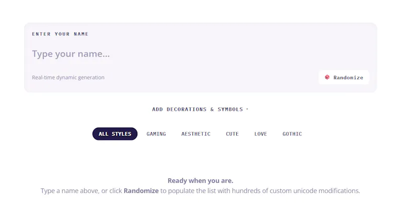 Nickname Generator screenshot 1