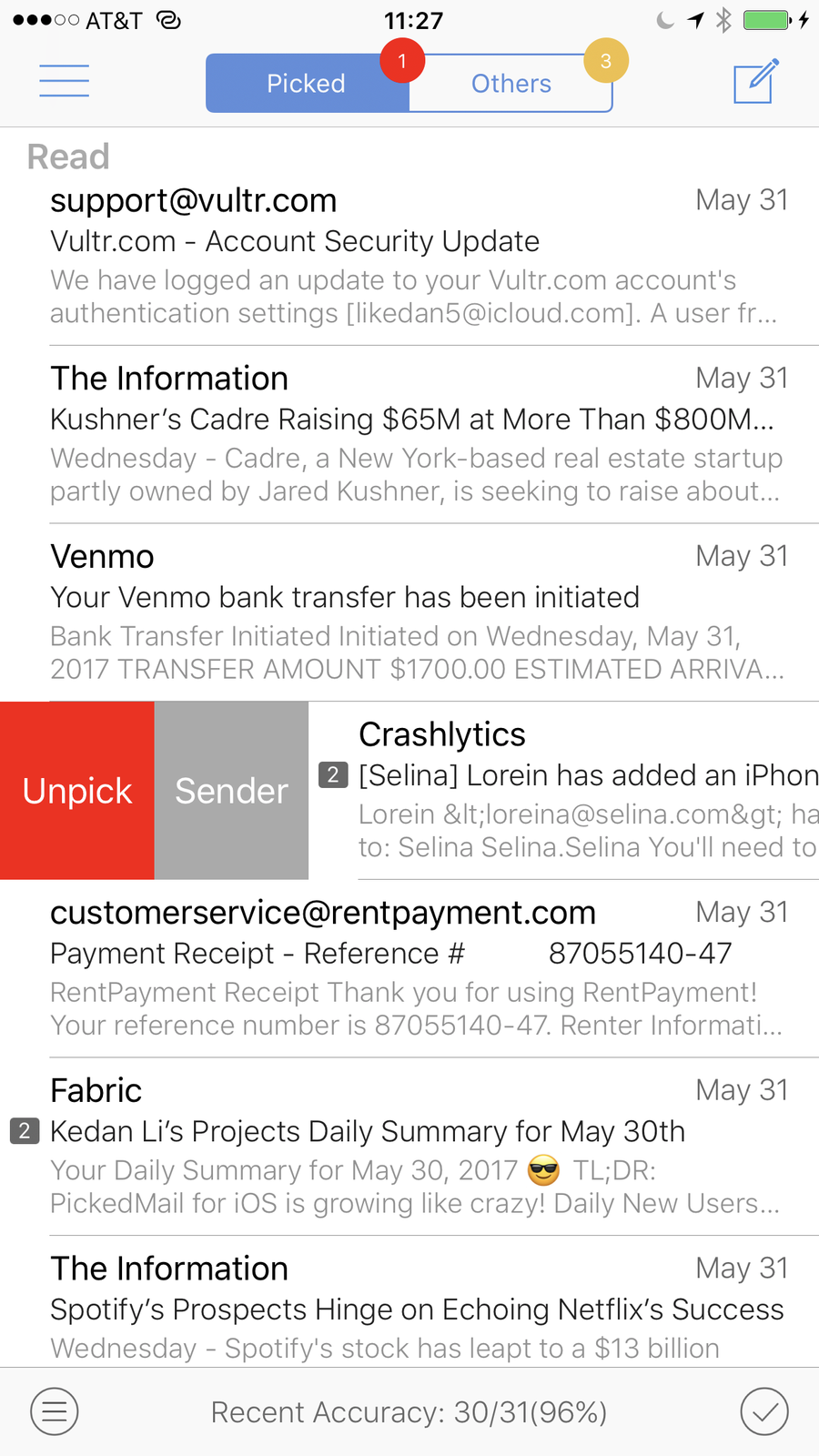 PickedMail - Inbox that learns Image