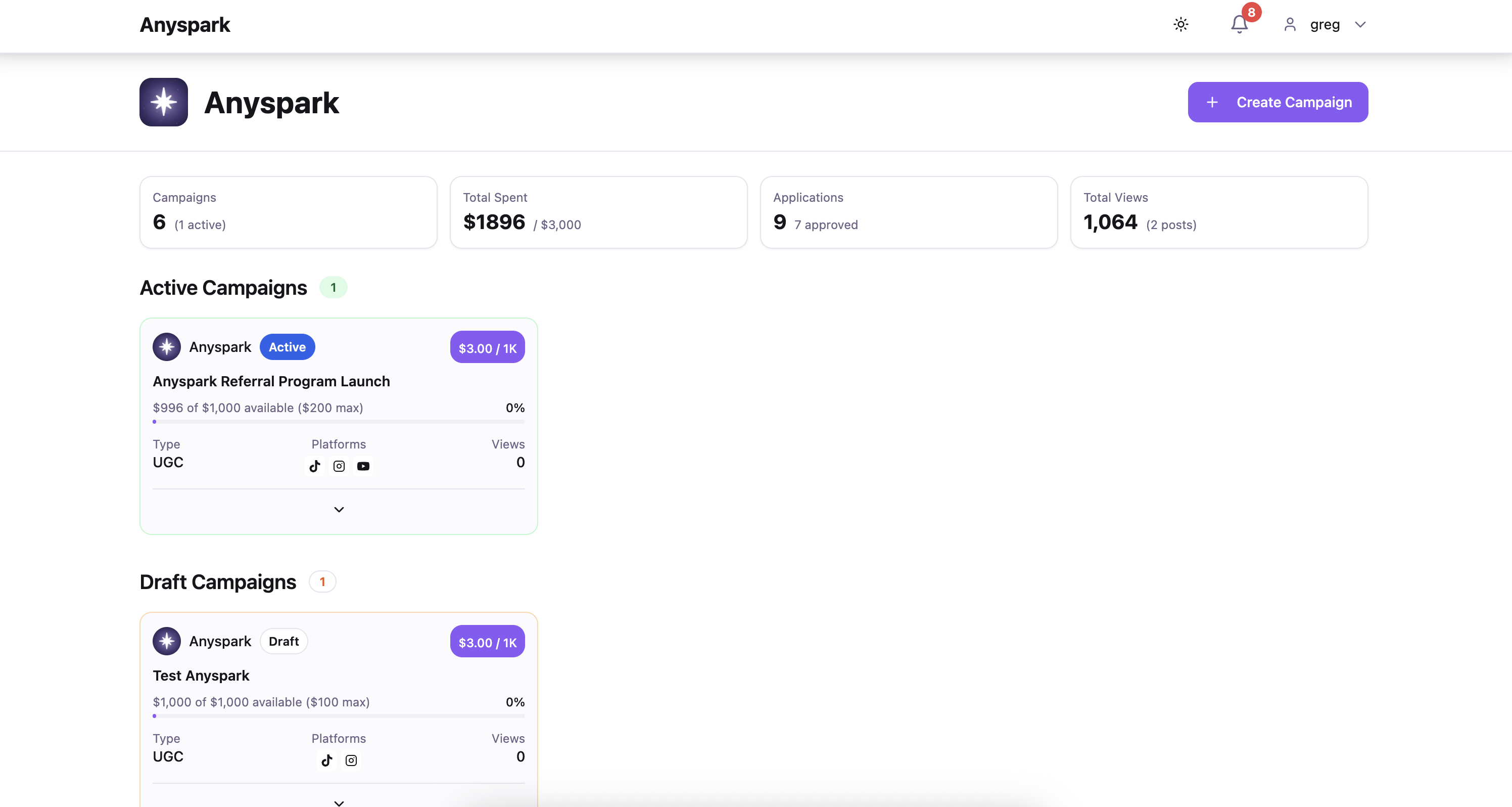 Anyspark - Screenshot 2 showing product features and functionality