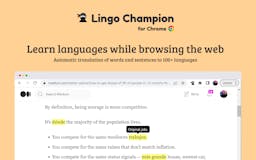 Lingo Champion - Chrome extension media 1