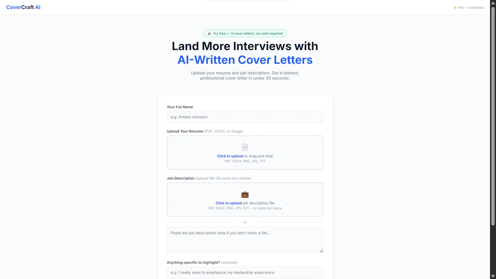 CoverCraft AI screenshot 1