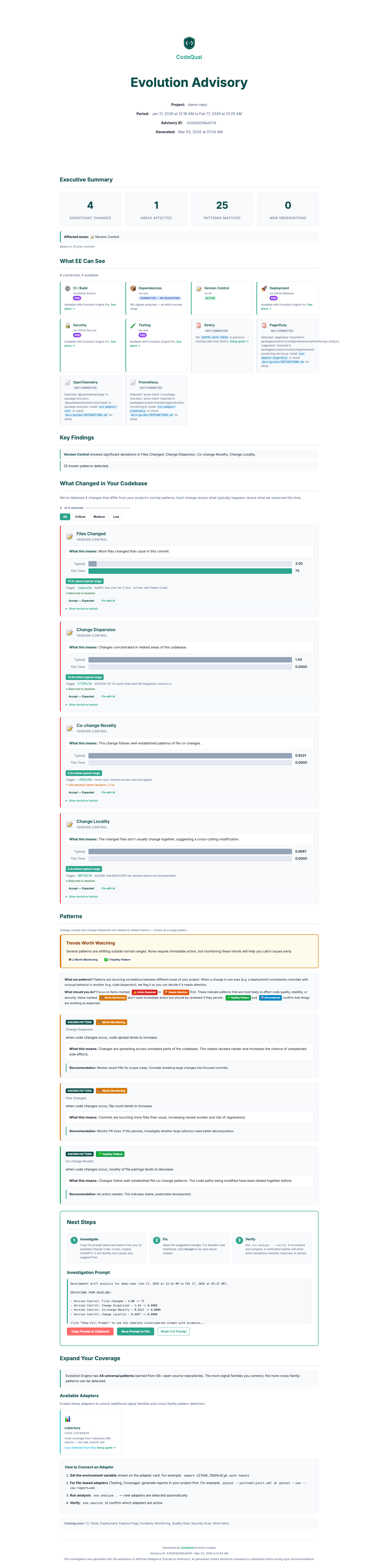 Evolution Engine evo by CodeQual - Screenshot 2 showing product features and functionality