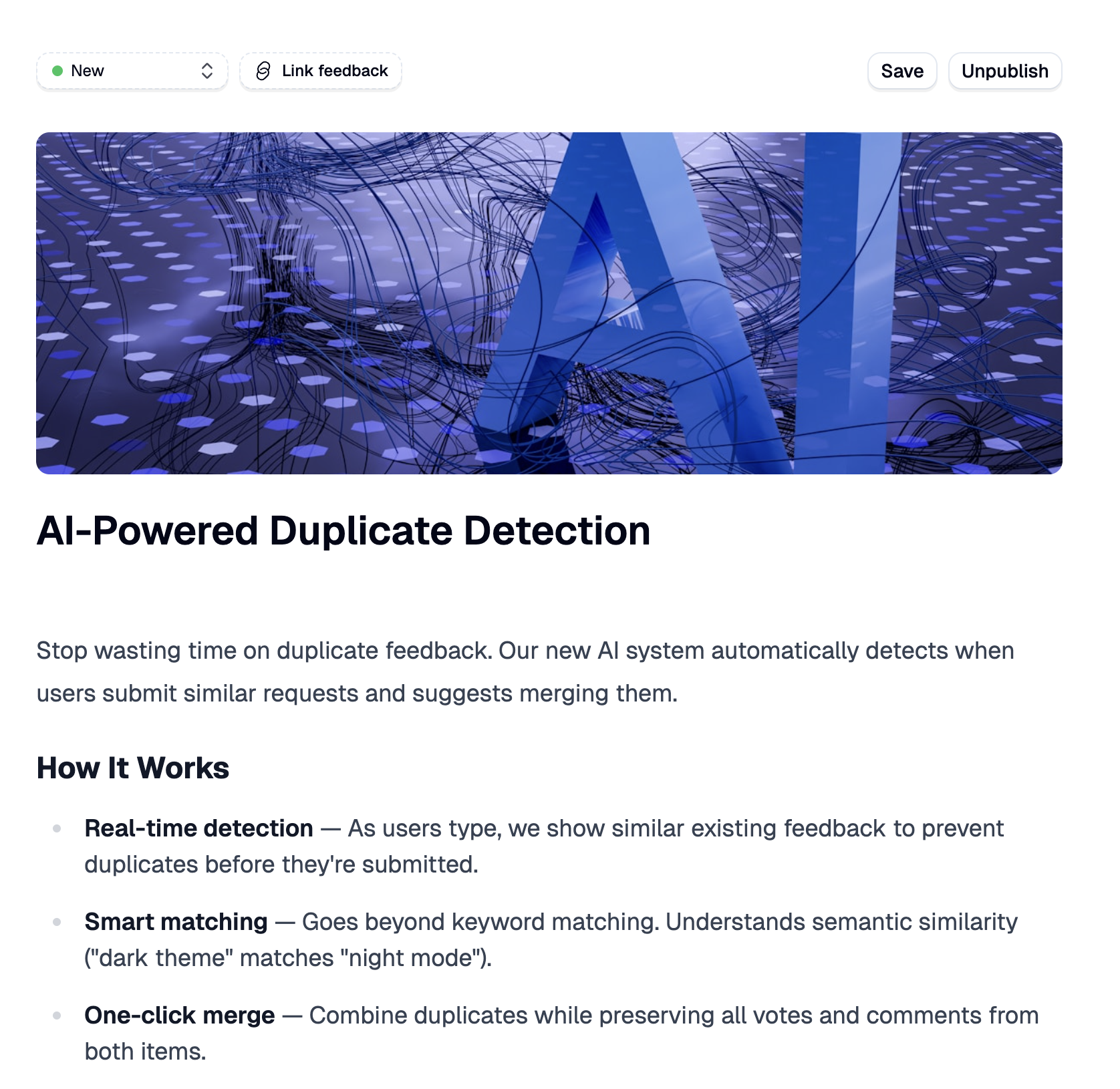 Fdback.io - Screenshot 2 showing product features and functionality