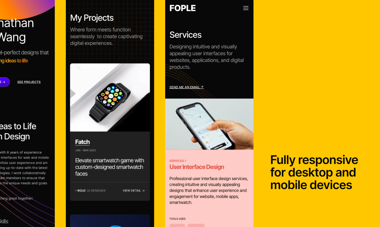 Fople - шаблон веб -сайта портфеля - Сделано для фрилансеров, чтобы продемонстрировать свои гордые работы медиа 5