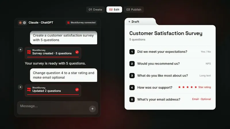Surveys in Claude and ChatGPT screenshot 1 (video preview)