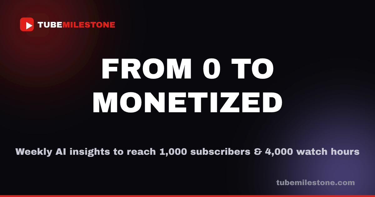 TubeMilestone — From 0 to Monetized gallery image