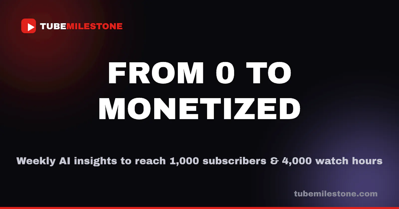 TubeMilestone — From 0 to Monetized screenshot 1