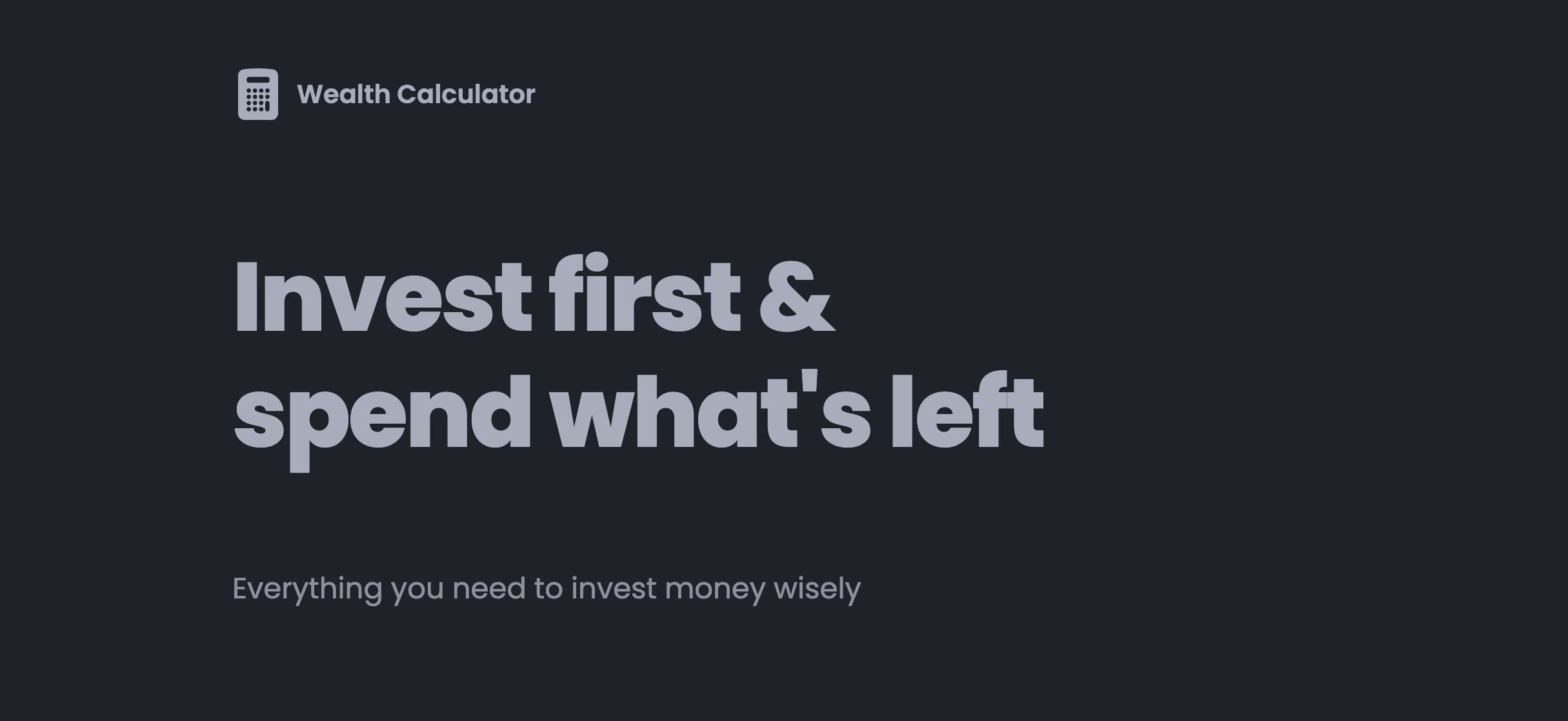 Wealth Calculator - Invest first & spend what's left media 2