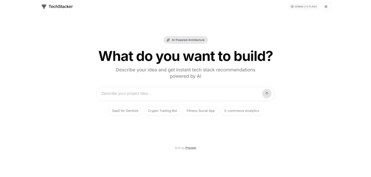 TechStacker – AI Tech Stack Generator