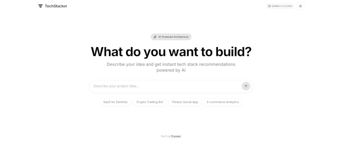 TechStacker – AI Tech Stack Generator产品图