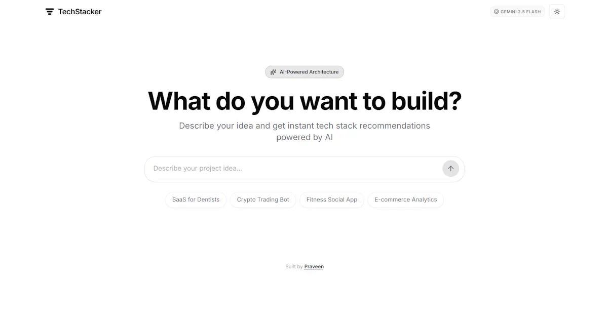 TechStacker – AI Tech Stack Generator