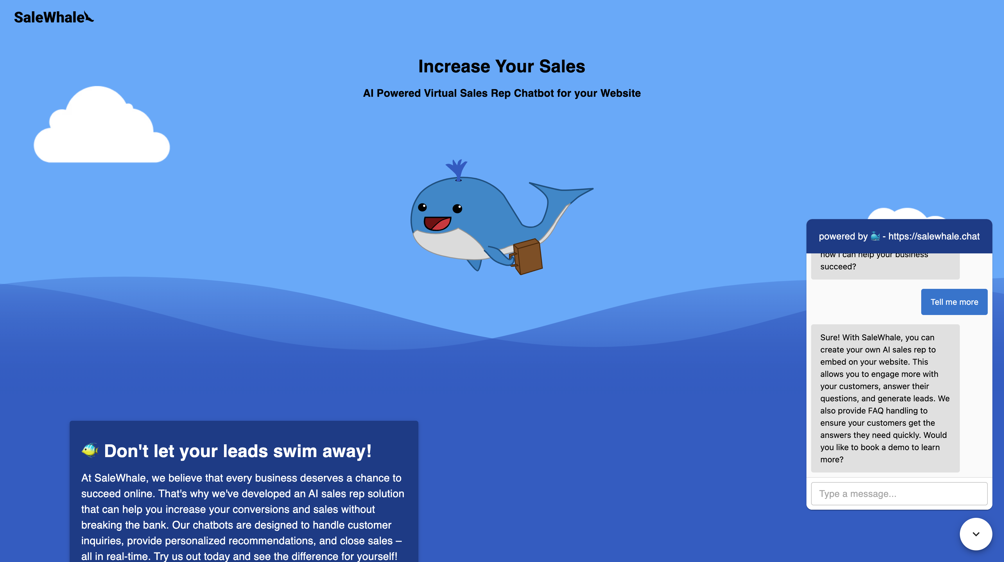 SaleWhale - AI sales rep chatbot for your website | Product Hunt