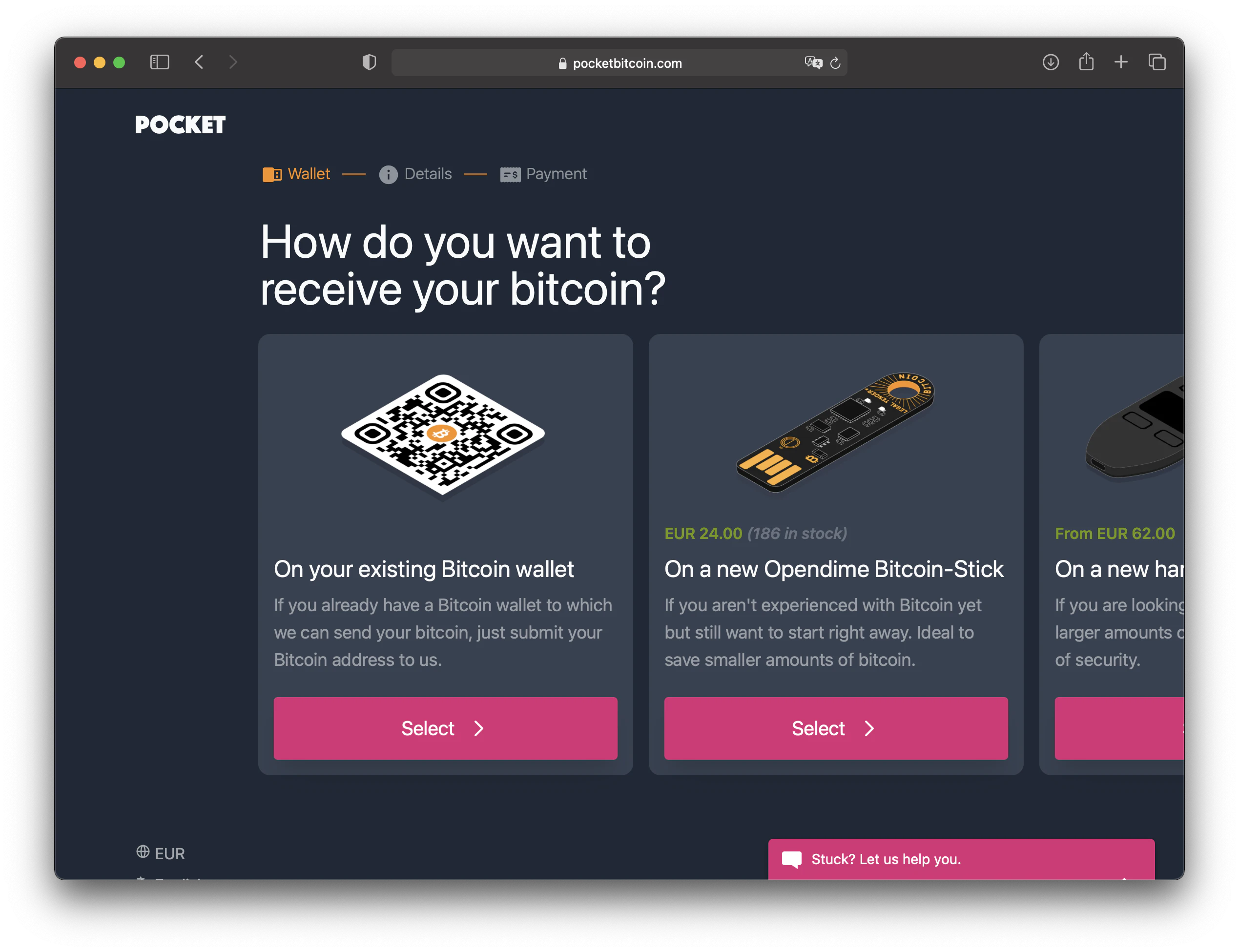 Pocket Bitcoin: Buy bitcoin directly into self-custody | Product Hunt