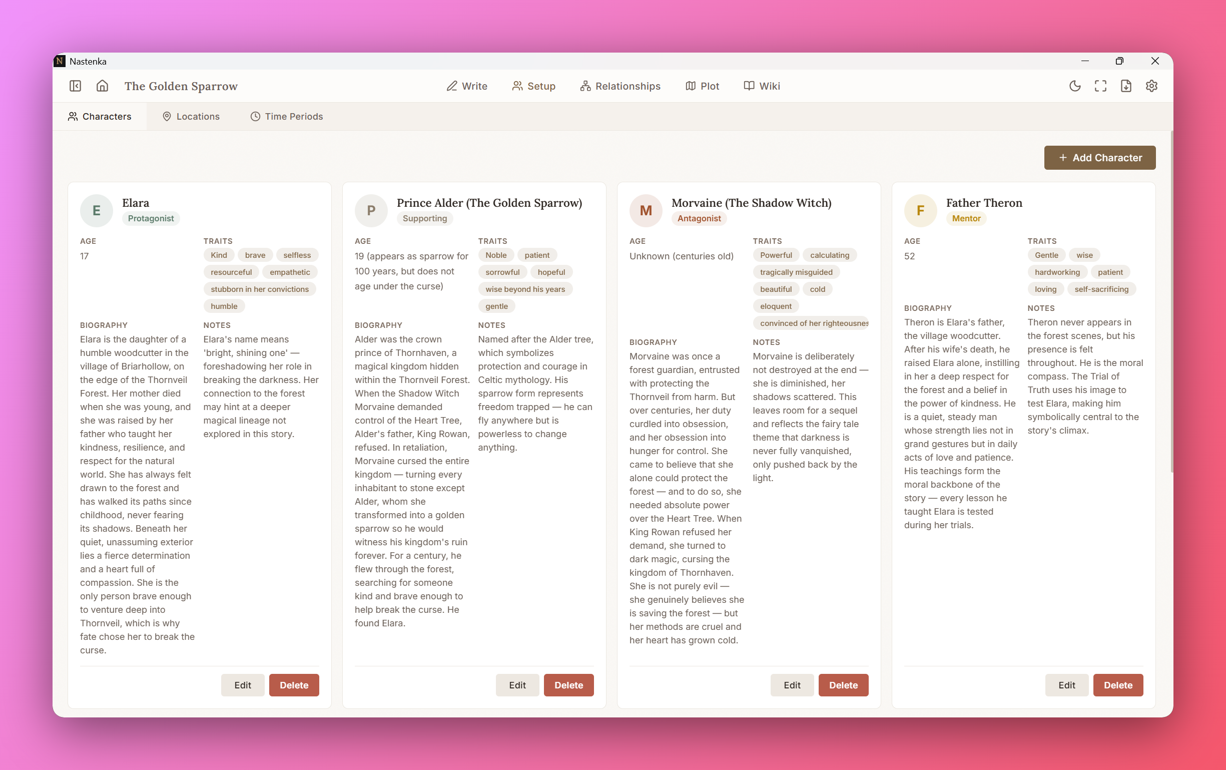 Nastenka — Novel Writing Software gallery image