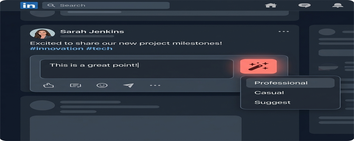 ReplyGen: AI LinkedIn & X replies - Screenshot 2 showing product features and functionality