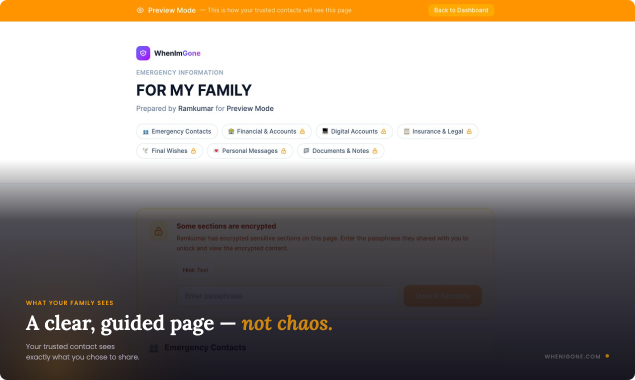 WhenImGone — If Something Happens to You gallery image