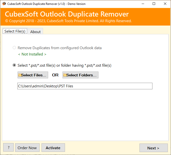 Removedor duplicado do Cubexsoft Outlook media 1