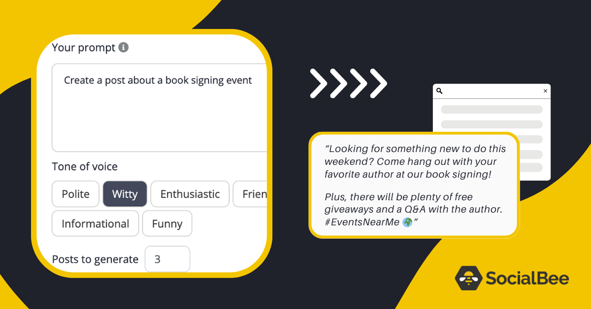 AI Social Post Generator di Socialbee media 2