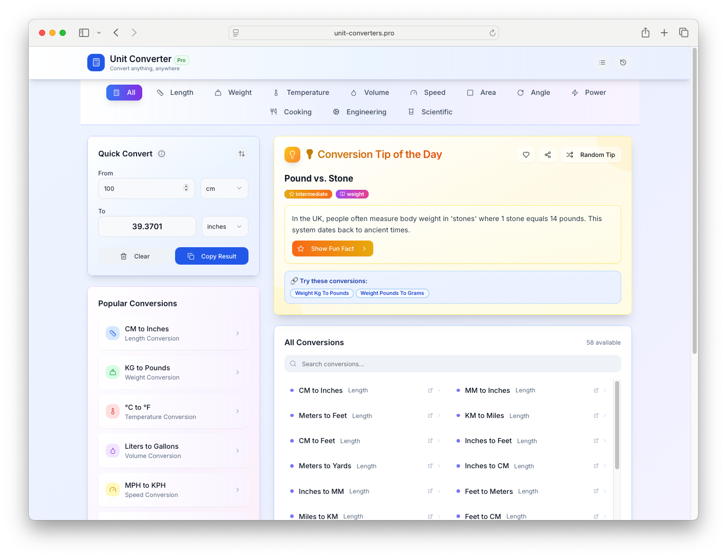 Unit Converter Pro - Красивый и умный инструмент преобразования медиа 1