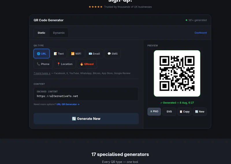 generateqrcode.co.uk screenshot 5