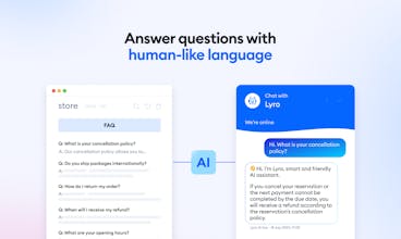 Ein Bild, das die nahtlose Kundeninteraktion mit Lyro darstellt und dessen Fähigkeit demonstriert, verschiedene Supportprobleme effektiv zu lösen.