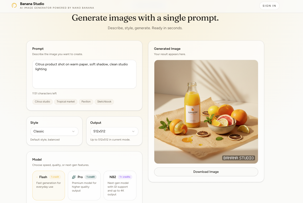 Banana Studio - Screenshot 2 showing product features and functionality