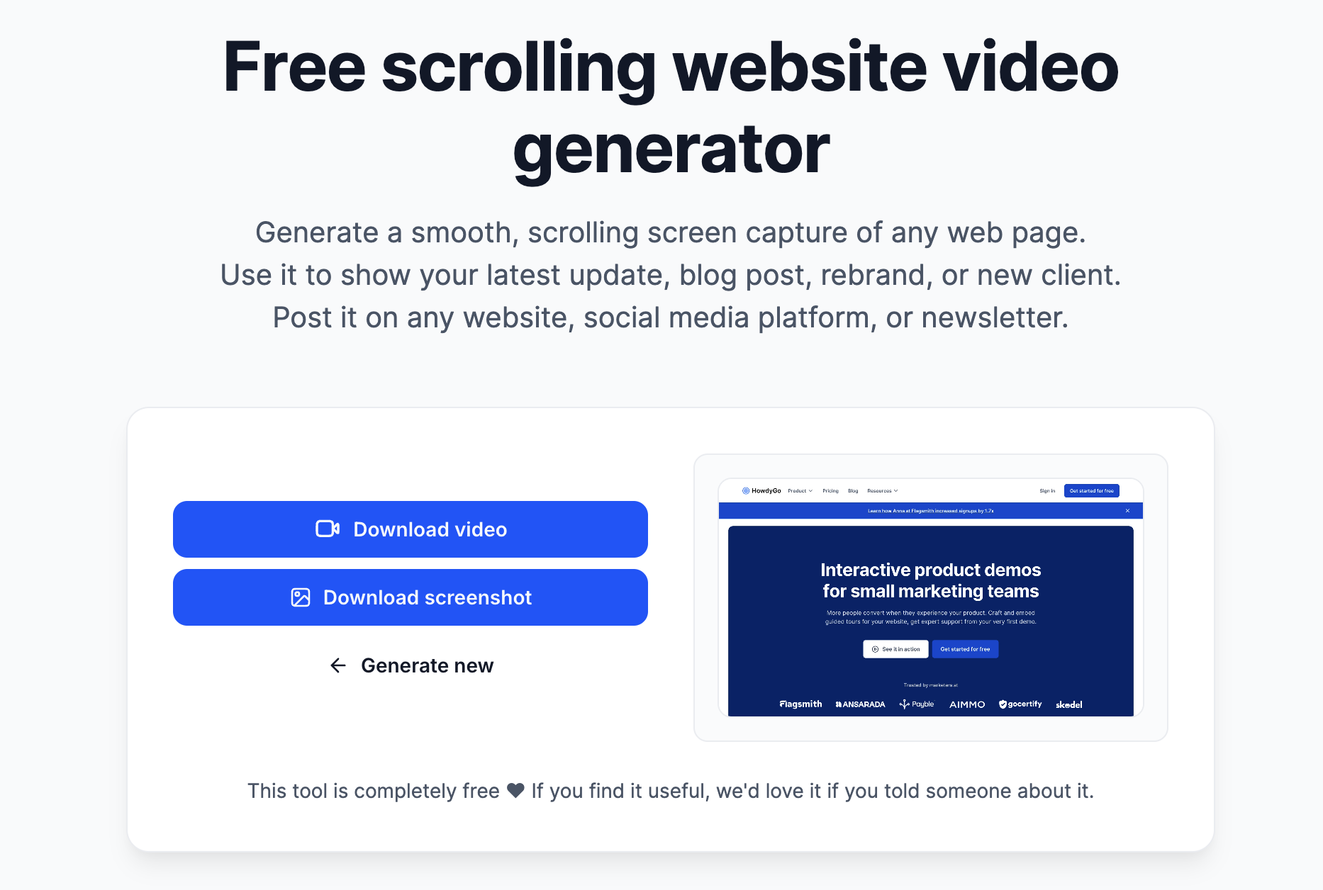 Free scrolling website video generator media 2