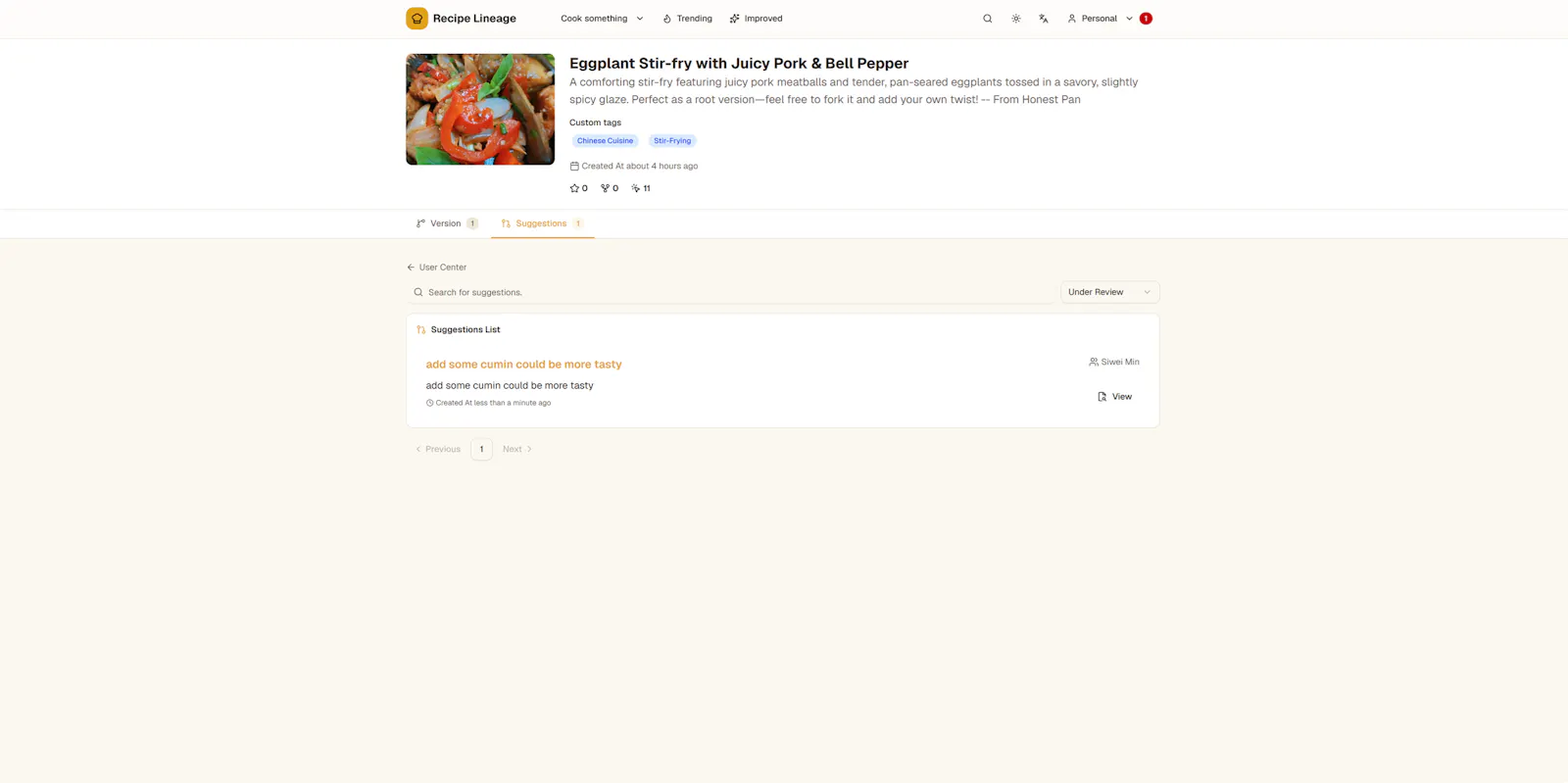 Recipe Lineage screenshot 6