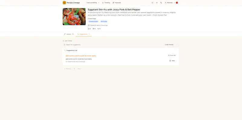 Recipe Lineage screenshot 6