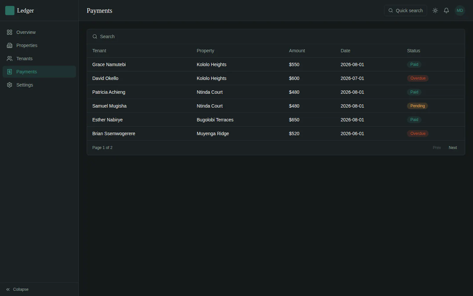Ledger screenshot 1