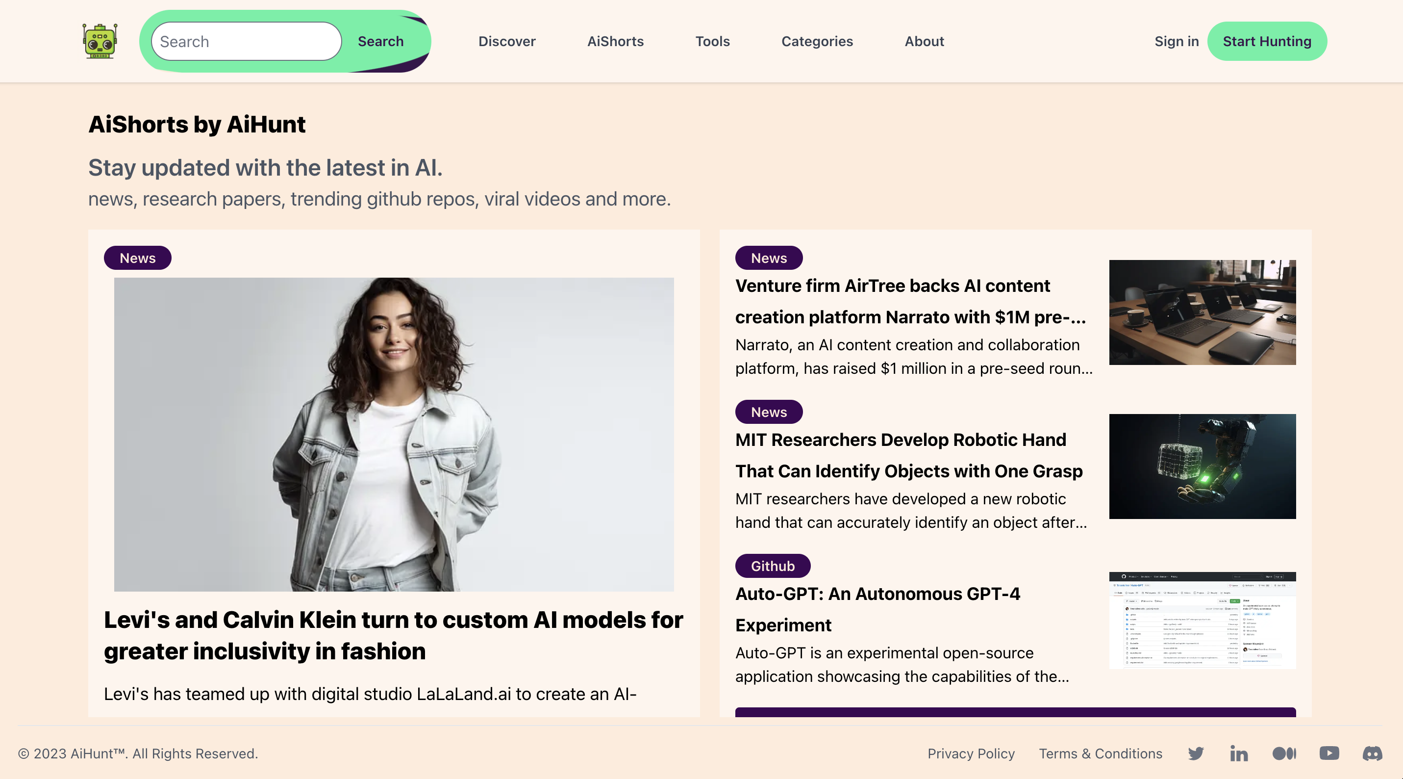 AiHunt - Your daily AI dashboard gallery image