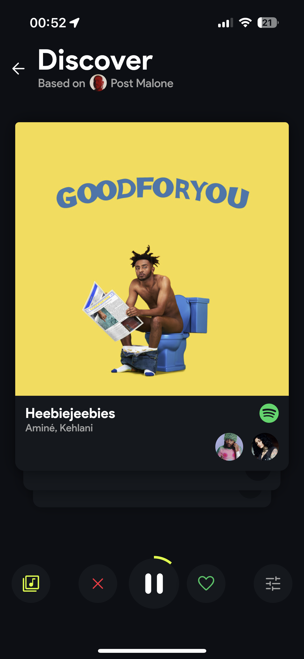 Свидеться для Spotify - Проведите влево до скучной музыки, проведите направо на Swipepy медиа 5