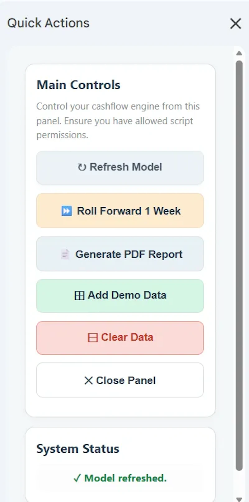 Semi Automated 13-Week Cashflow Forecast screenshot 3