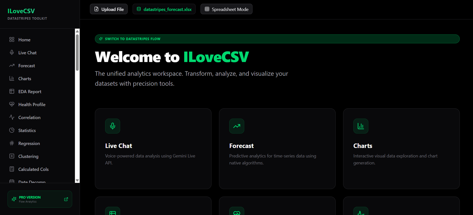 iLoveCSV - Main product screenshot demonstrating key features and user interface