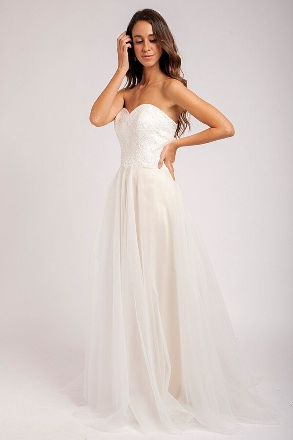 Adeline Embroidered Tulle Wedding Dress gallery image