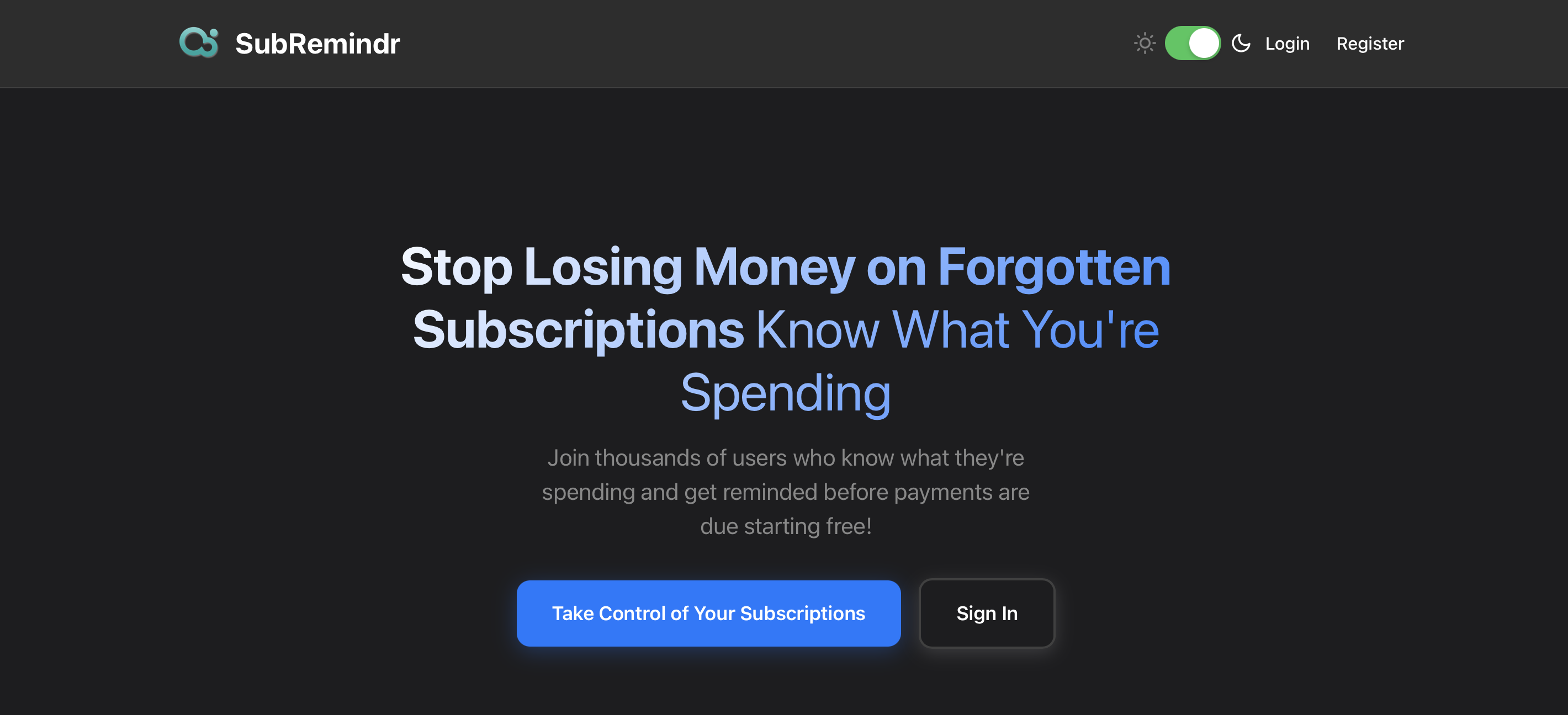 SubRemindr gallery image