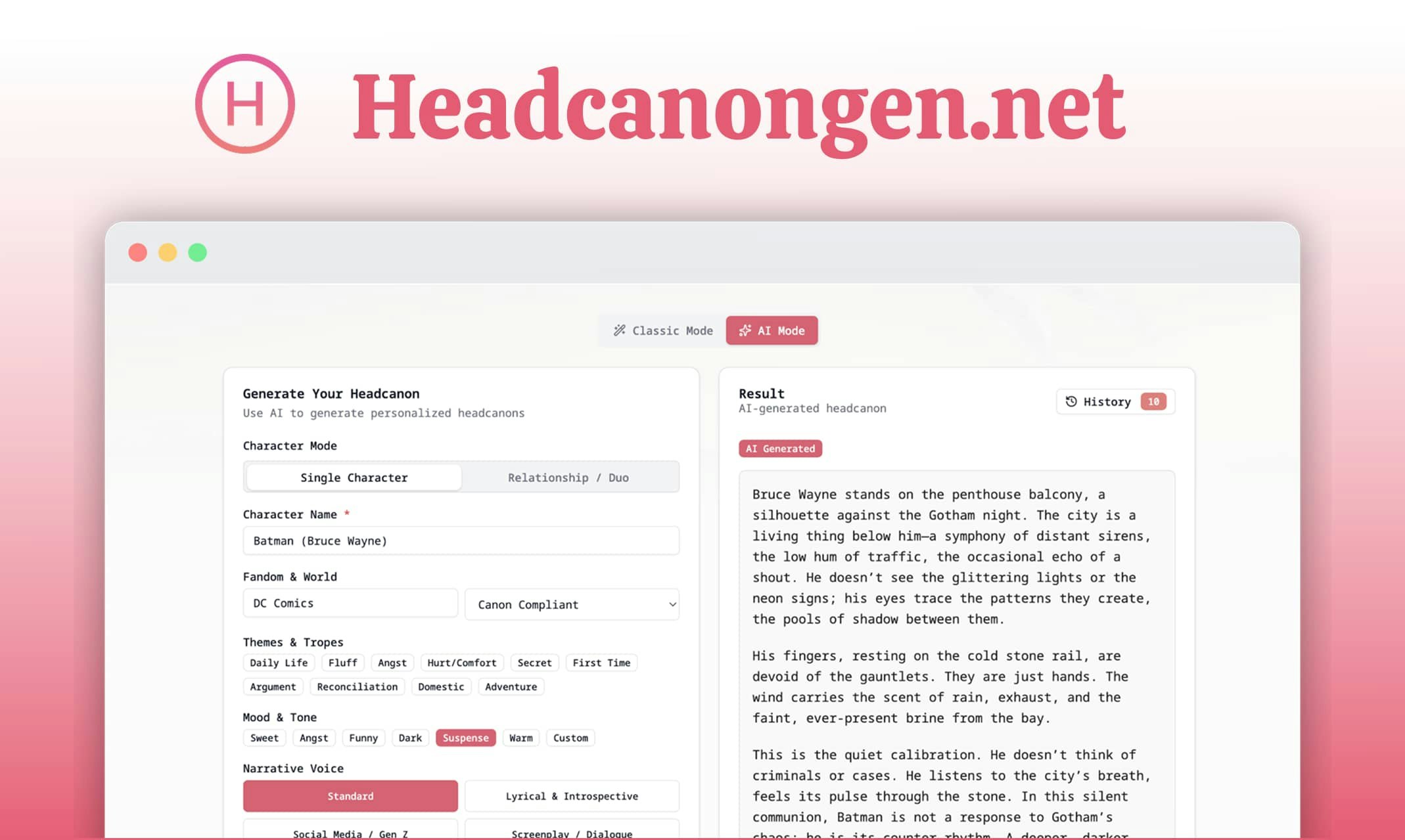 Headcanon Generator - AI Powerd gallery image